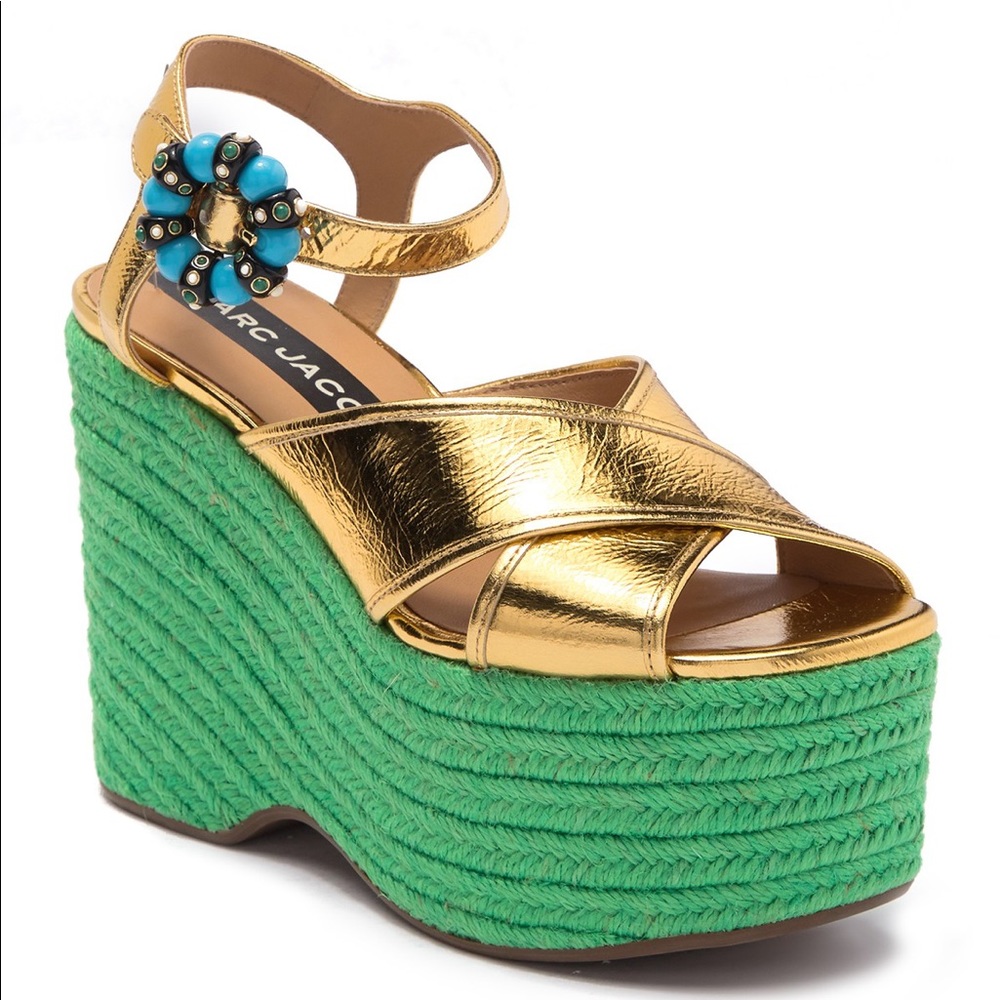 Marc Jacobs Rowan Espadrille Sandal Metallic Gold